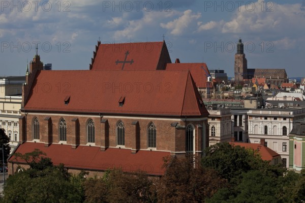 Behind St Stanislaus Wenceslas and Dorothea on the right St Elisabeth's Church, view from