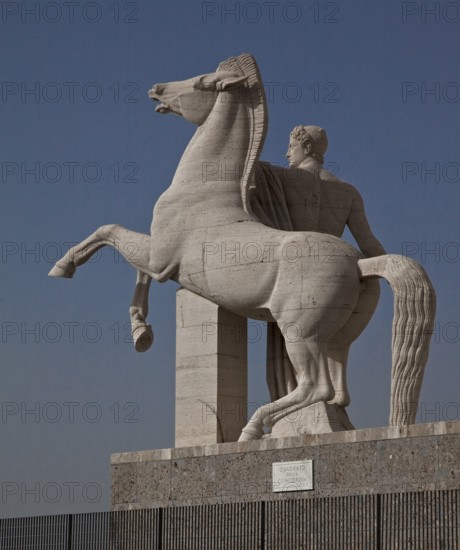 Begun in 1937, so-called rectangular Colosseum, Colosseo quadrato, height 68m, from south-west with