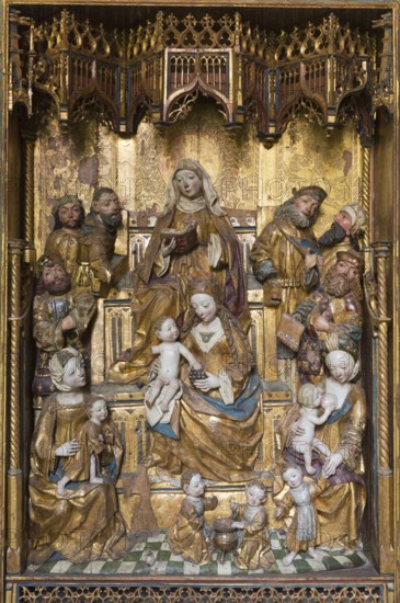 Schlutup clan altar from St Katharinen, around 1500, centrepiece, holy clan, St., Sankt, Saint