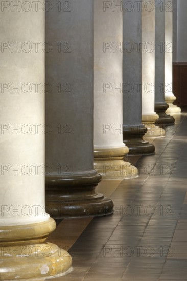 Built in 1830 by Georg Moller, rebuilt 1949-1953, southern row of columns, bases, St., Sankt, Saint