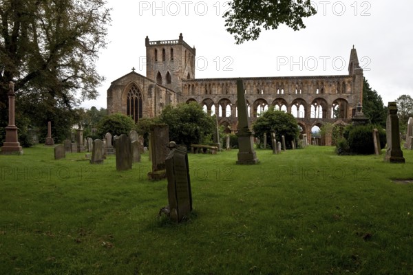 View from north with historic cemetery, St., Sankt, Saint