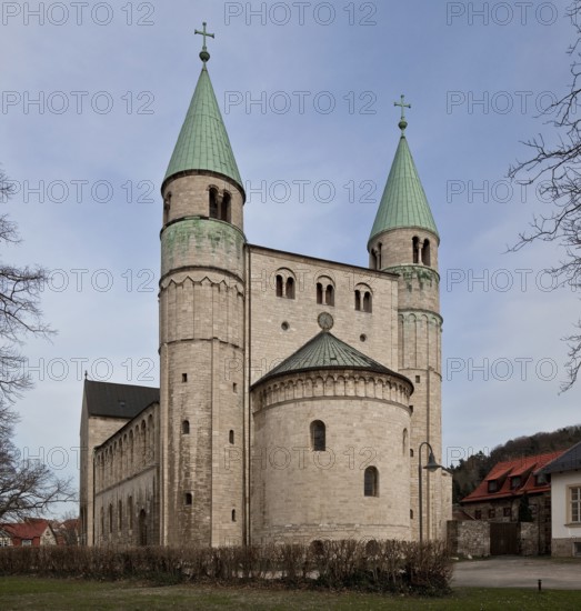 View from the west, towers demolished and rebuilt in 1907-10, St., Sankt, Saint