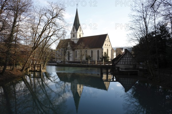In the foreground is the Blautopf, a karst spring from which the Blau originates. At 21 metres
