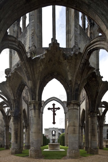 Cistercian abbey mid 13th century, church ruins, ambulatory to the west, St., Sankt, Saint