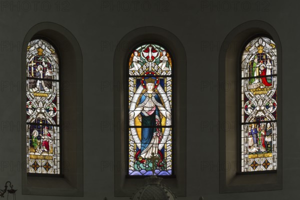 Art Nouveau window in choir (1911), St., Sankt, Saint