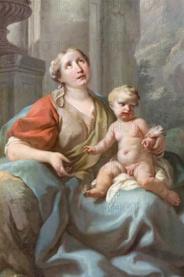 Wall painting by Stefano Torelli: Allegorical figures of the virtues of the councillors