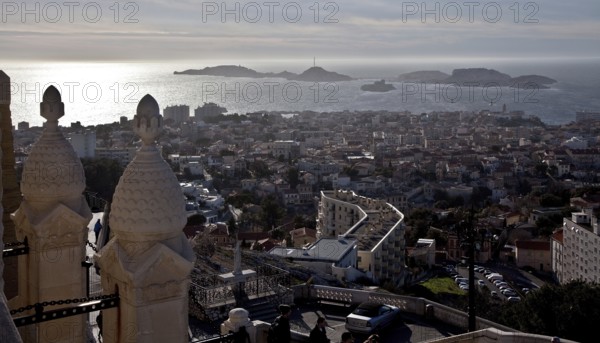 Marseille, view from the Basilique Notre-Dame-de-la-Garde to the Frioul Islands