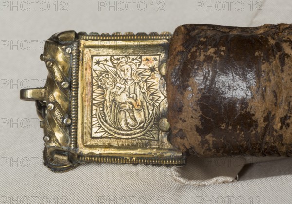 Belt of St Liudger, silver buckle with Mary on the crescent moon