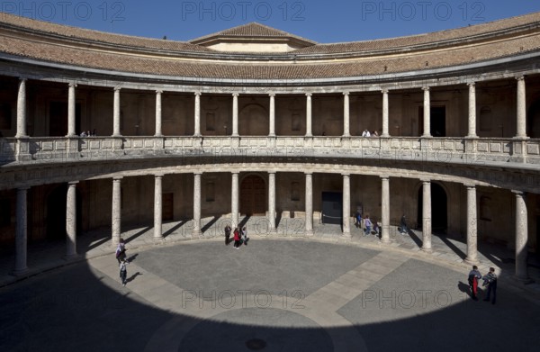 Palace of Charles V, begun in 1526, inner courtyard