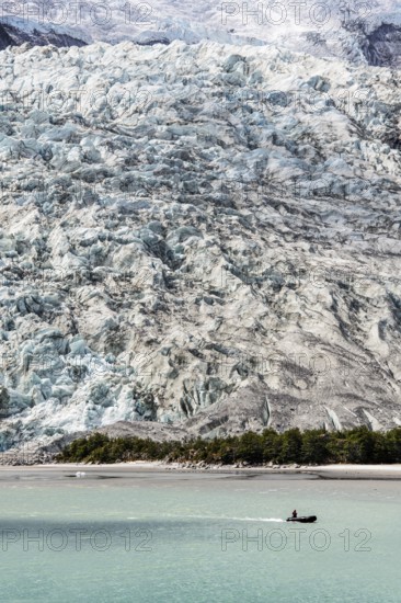 Zodiac excursion to the Pia Glacier, Cordillera Darwin, north-east foothills of the Beagle Channel,