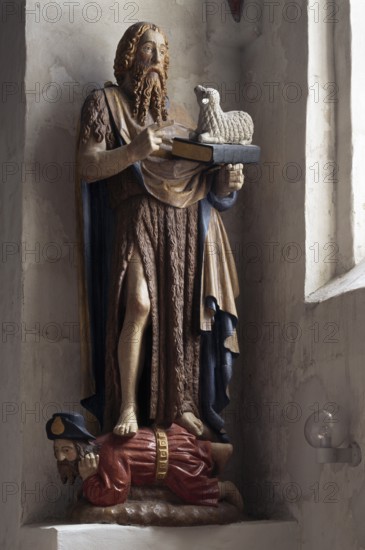 Wooden figure of St John the Baptist, mid 15th century, St, Saint, Saint