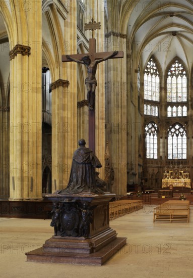 View to the east with funerary monument to Cardinal Phillip Wilhelm von Bayern (+1598) by Hans