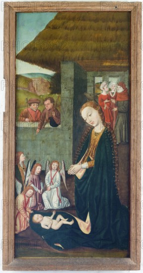Panel of a winged altar from St Catherine's Church, Lübeck, c. 1500, Adoration of the Child, St,