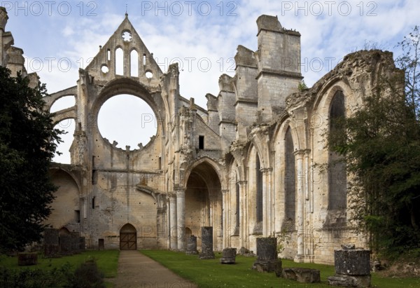 Cistercian church consecrated in 1227, interior with west gable and remains of the north aisle, St