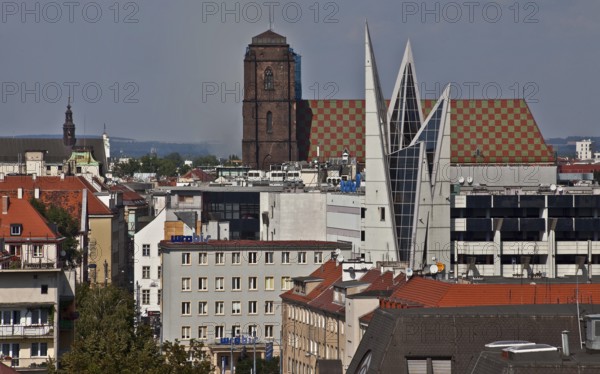 NORDEA Bank office and car park in front, built in 2006, St., Sankt, Saint