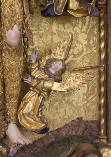 Mary Magdalene Altar of the Tailors, Lübeck around 1500, detail angel, St., Saint, Saint