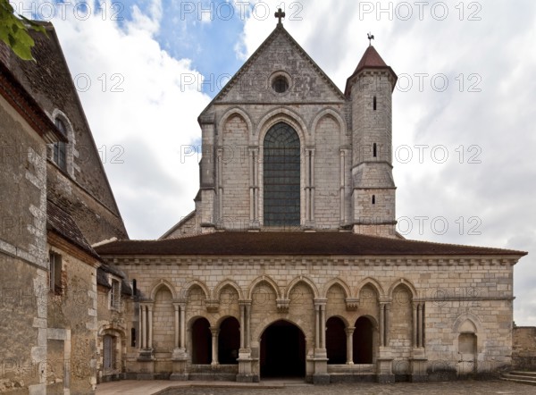 Pontigny Abbey Church View from west with porch built 1145-1206 View from west with porch, St.,