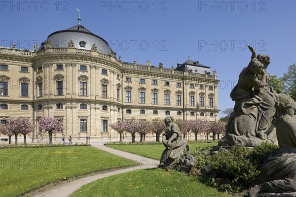 Garden façade with cherry blossom