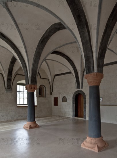 South wing cloister, upper floor, hall, St., St., Saint