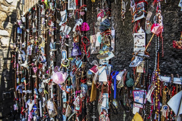 Acknowledgements and wishes to the Holy Mother Mary on the Cerro San Cristobal, Santiago de Chile,
