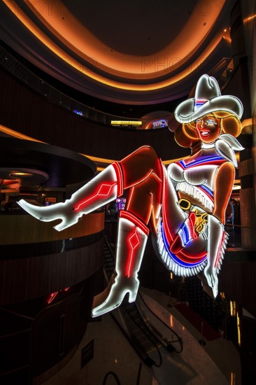 Vegas Vicky Cowgirl, Neon Art, Circa Hotel, Las Vegas, Nevada, USAVegas Vicky Cowgirl, Neon Art,