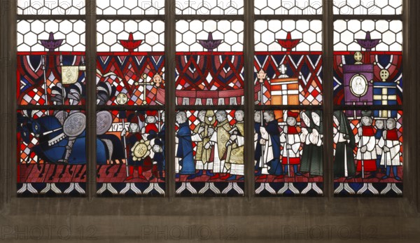 North aisle, window S1, stained glass window, St., Saint, Saint