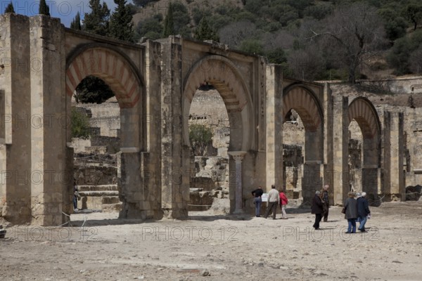 Medina Azahara, ruins of the palace city. Large portal complex on the parade ground