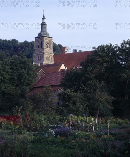 St Mary's Lutheran Church 1397-1446. view over the moat, St, Sankt, Saint
