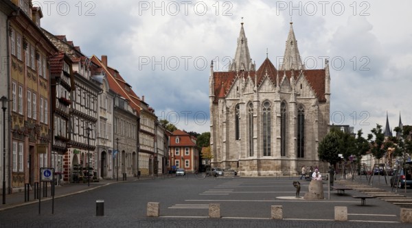 East view with row of houses at Untermarkt, St., Sankt, Saint