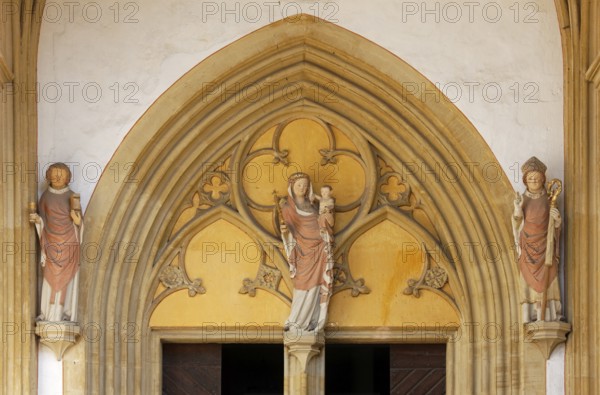 Porch (paradise) inside, portal, Mary with child, church patrons Martinus and Severus, St., Sankt,