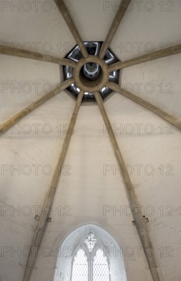 Glastonbury Abbey, monastery ruins, smoke flue in the monastery kitchen