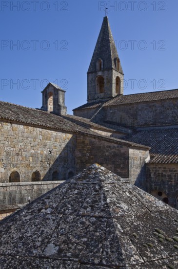 Cistercian monastery founded in 1146, cloistered east wing on the left, church at the back and