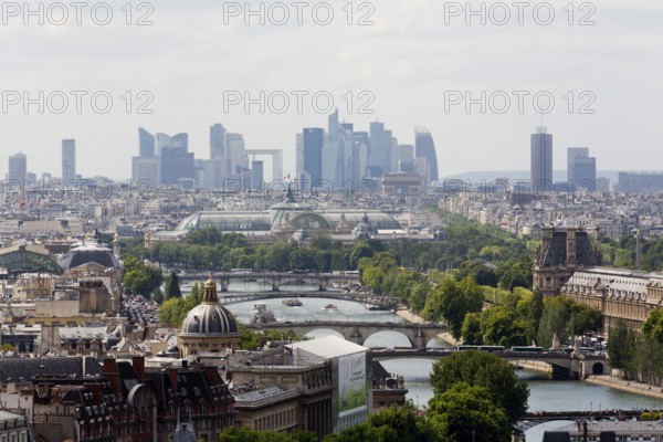 Paris, view from the tower of Notre-Dame Cathedral over the Seine to the east