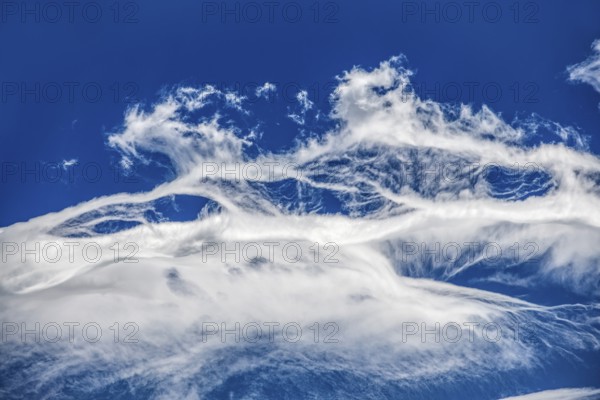 Foehn clouds over the Torres del Paine National Park, Patagonia, Chile, South America