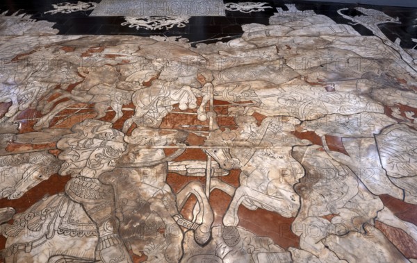 Siena, Duomo Santa Maria, interior, marble floor from 1369, detail