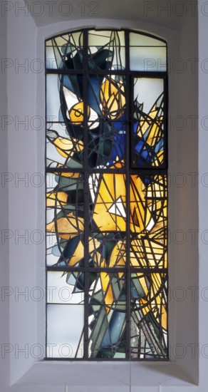 Wildflecken. Maria Ehrenberg. Newly remodelled pilgrimage church from 1999. stained glass window