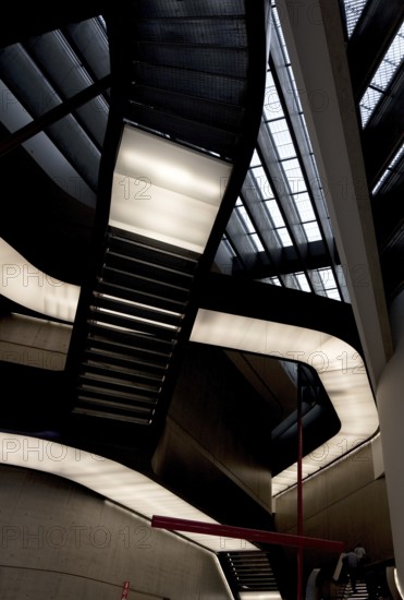 Museo nazionale delle arti del XXI secolo, completed in 2010 by Zaha Hadid, staircases in the