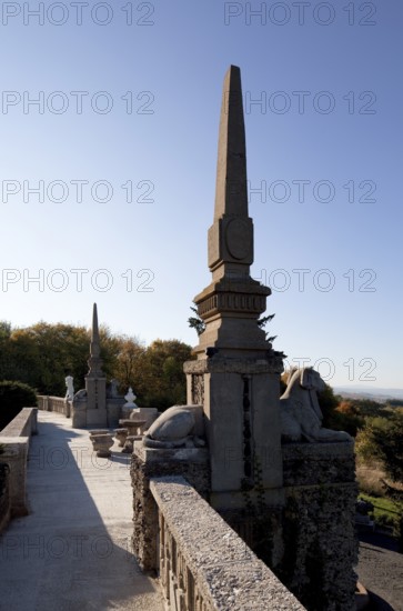 Main construction period 1907-1915 by Bernhard Sehring, eastern obelisk on the viewing terrace