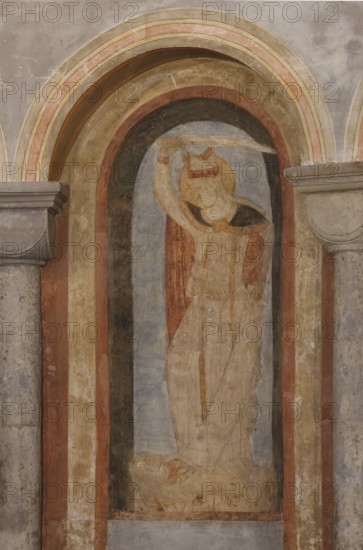 Romanesque fresco in the choir apse, St., Saint, Saint