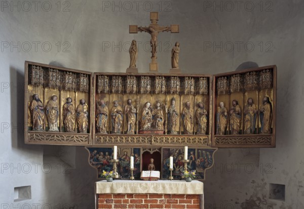 Winged altar 15th century open, St., Sankt, Saint