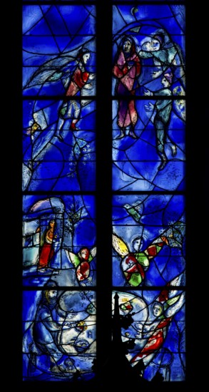 Window by Marc Chagall in the choir, created from 1978, St., Sankt, Saint