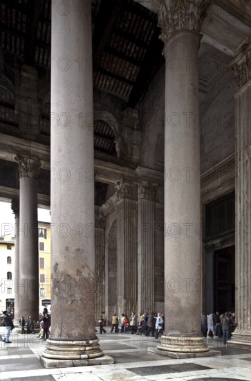 Columned porch inside facing east, St., Sankt, Saint