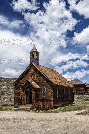 Wooden church of the gold rush ghost town, Bodie, California, USA, North America