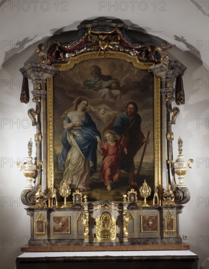 Spindlhof Castle, small chapel. Castle chapel with the rare patron saint of the Holy Family.