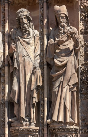 Strasbourg Cathedral, Cathédrale Notre-Dame de Strasbourg, centre west portal, wall figures: