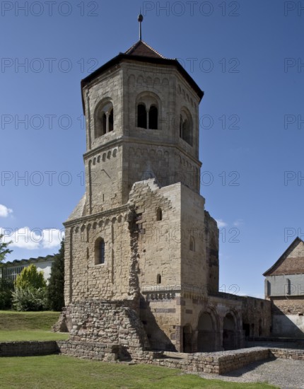 West tower with crypt below from the south-east, St., Sankt, Saint