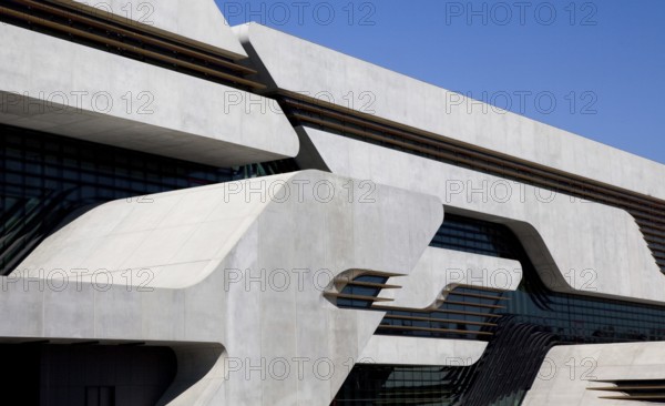 Montpellier, multi-purpose building PIERRESVIVES, built 2006-2012 by Zaha Hadid, view from south