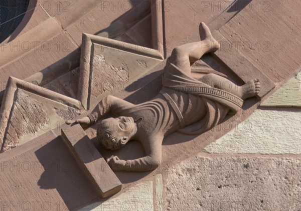 Basel, Cathedral (Basel Minster), north transept, wheel window (wheel of fortune, Rota Fortunae),