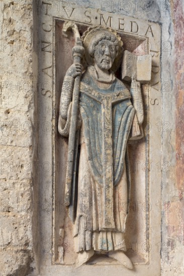 Brauweiler near Pulheim, St Nicholas Abbey Church, vestibule, west portal with niche relief: St