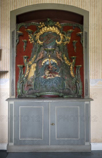 Krefeld, Museum Burg Linn, hunting lodge, Von der Leyen bedroom, rococo washroom cabinet probably